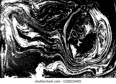 Black and white abstract background. Liquid marble pattern. Monochrome texture. Vector illustration.