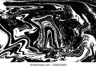 Black and white abstract background. Liquid marble pattern. Monochrome texture. Vector illustration.