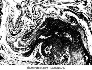 Black and white abstract background. Liquid marble pattern. Monochrome texture. Vector illustration.