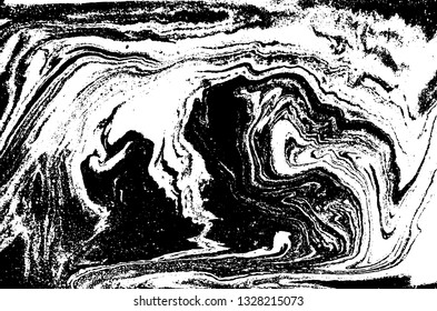 Black and white abstract background. Liquid marble pattern. Monochrome texture. Vector illustration.