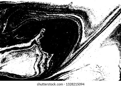 Black and white abstract background. Liquid marble pattern. Monochrome texture. Vector illustration.