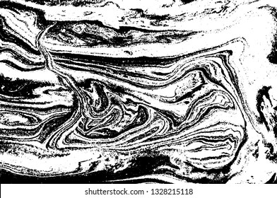 Black and white abstract background. Liquid marble pattern. Monochrome texture. Vector illustration.