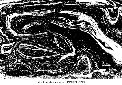 Black and white abstract background. Liquid marble pattern. Monochrome texture. Vector illustration.