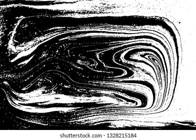 Black and white abstract background. Liquid marble pattern. Monochrome texture. Vector illustration.
