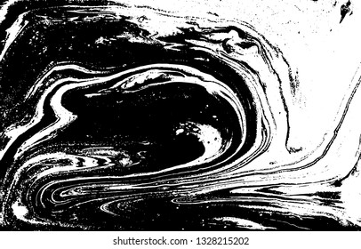 Black and white abstract background. Liquid marble pattern. Monochrome texture. Vector illustration.