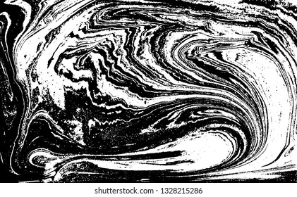 Black and white abstract background. Liquid marble pattern. Monochrome texture. Vector illustration.