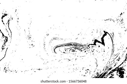Black and white abstract background. Liquid marble pattern. Monochrome texture. Vector illustration.