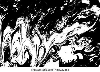 Black and white abstract background. Liquid marble pattern. Monochrome texture. EPS10