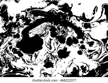 Black and white abstract background. Liquid marble pattern. Monochrome texture. EPS10