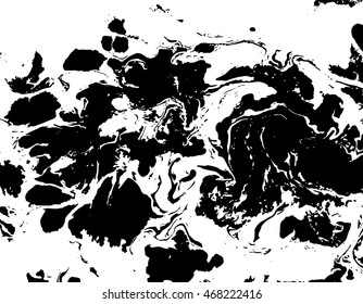Black and white abstract background. Liquid marble pattern. Monochrome texture. EPS10