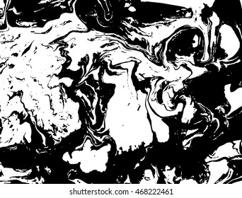 Black and white abstract background. Liquid marble pattern. Monochrome texture. EPS10