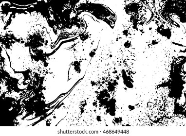 Black and white abstract background. Liquid marble pattern. Monochrome texture. EPS10