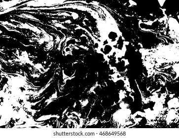 Black and white abstract background. Liquid marble pattern. Monochrome texture. EPS10