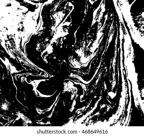 Black and white abstract background. Liquid marble pattern. Monochrome texture. EPS10