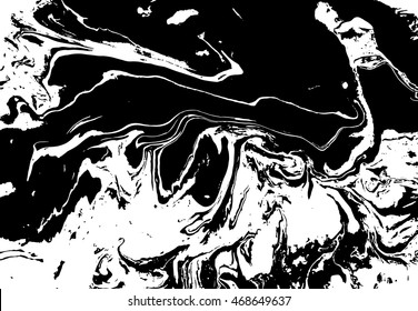Black and white abstract background. Liquid marble pattern. Monochrome texture. EPS10