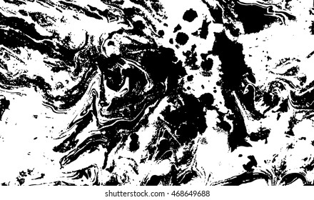 Black and white abstract background. Liquid marble pattern. Monochrome texture. EPS10