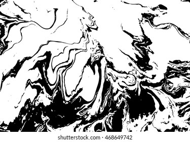 Black and white abstract background. Liquid marble pattern. Monochrome texture. EPS10