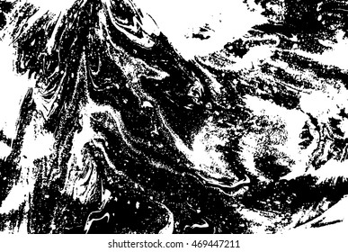 Black and white abstract background. Liquid marble pattern. Monochrome grunge texture. EPS10