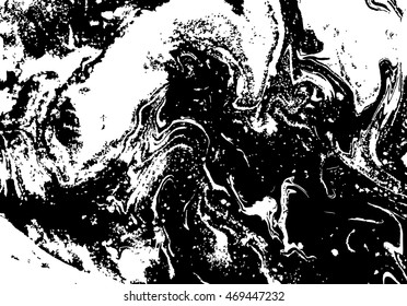 Black and white abstract background. Liquid marble pattern. Monochrome grunge texture. EPS10