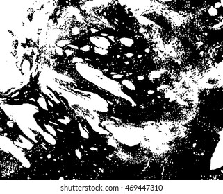 Black and white abstract background. Liquid marble pattern. Monochrome grunge texture. EPS10