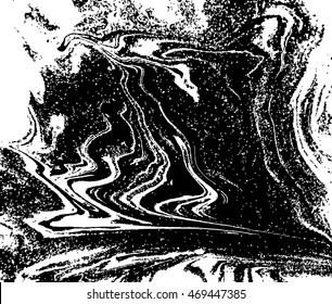 Black and white abstract background. Liquid marble pattern. Monochrome grunge texture. EPS10