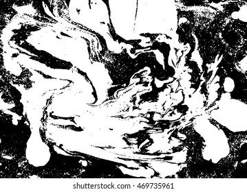 Black and white abstract background. Liquid marble pattern. Monochrome grunge texture. EPS10