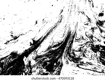 Black and white abstract background. Liquid marble pattern. Monochrome texture. Vector illustration