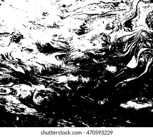 Black and white abstract background. Liquid marble pattern. Monochrome texture. Vector illustration