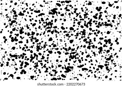 Black and white Abstract background made of paint droplets, blots and splashes. Vector illustration