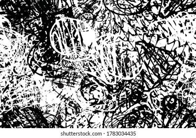 Black and white abstract background. The monochrome pattern is seamless. Chaotic grunge texture