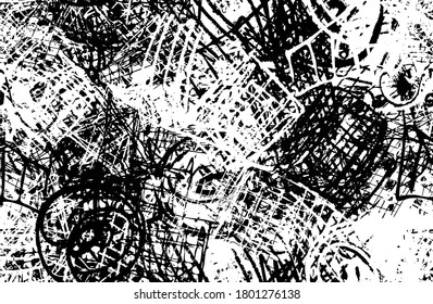 Black and white abstract background. The monochrome pattern is seamless. Chaotic grunge texture