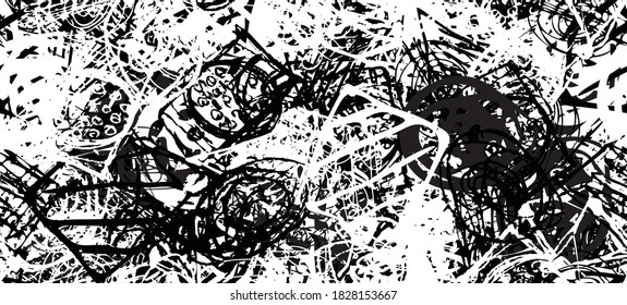 Black and white abstract background. Monochrome seamless texture
