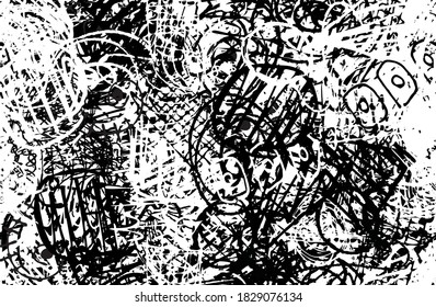 Abstrakter schwarz-weißer Hintergrund. Das monochrome Muster ist nahtlos. Chäotische Grunge-Textur
