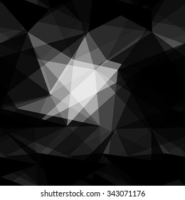 Black and white abstract background polygon