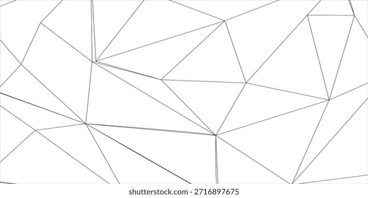 Black and white abstract background. Polygonal pattern. Vector illustration
