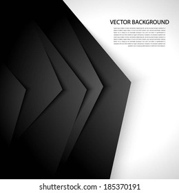 Black and white abstract background with realistic shadows.  