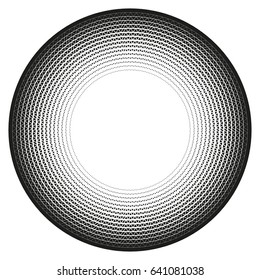 Black and white abstract background. Round pattern of triangles. Vector illustration