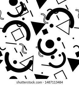 Black and white abstract background seamless pattern