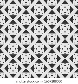 Black And White Abstract Background. Seamless  Geometric Pattern. Vector Image.