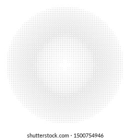 Black and white abstract background, small dots arranged around a beautiful circle and with a space in the middle for inserting text or content - vector