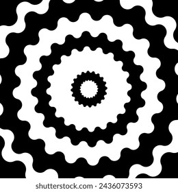 Black and white abstract background with smooth and mild wavy optical illusion effects and lines, surreal background for advertising or social media post.