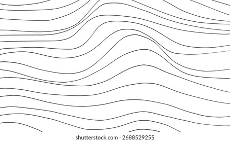 Schwarz-weißer abstrakter Hintergrund mit glatten, gewellten Linien. Perfekt für modernes Design, Hintergrundbilder und kreative Projekte
