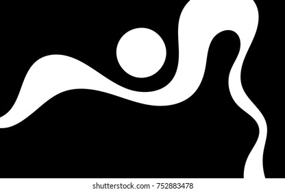 black and white abstract background with stripes and circles