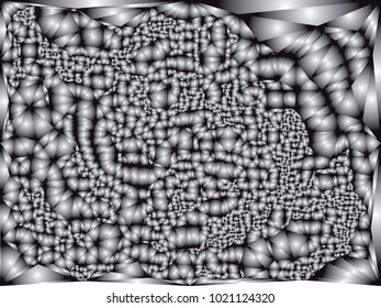 Black and white abstract background with surface curved like a lot of bubbles.  Bumpy texture. Vector clip art.