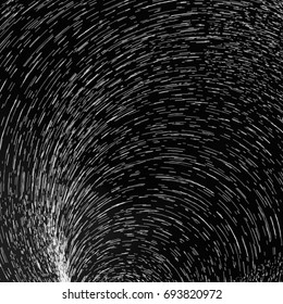 black and white abstract background. swirl cyber tunnel. vector illustration