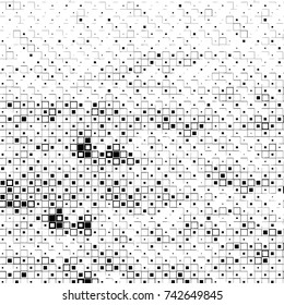 Black and white abstract background vector pattern of squares and dots