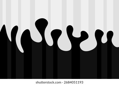 Fondo abstracto en blanco y negro con ondas y líneas. Diseño de Vector plano.