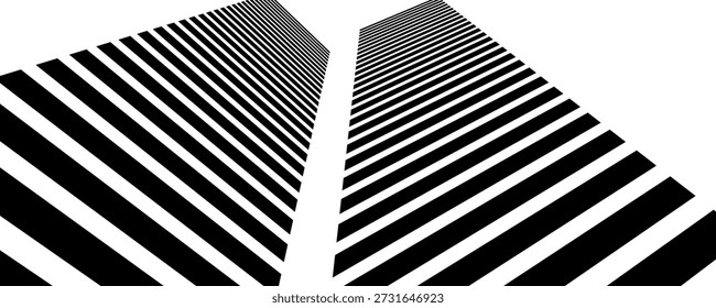 Fundo abstrato preto e branco. Decoração em forma de ondas. Estilo de listras de ilusão óptica. Elemento de design gráfico moderno com conceito de linhas distorcidas para web, pôster, flyer, capa de cartão ou brochura