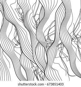 Black and white abstract background with waves.