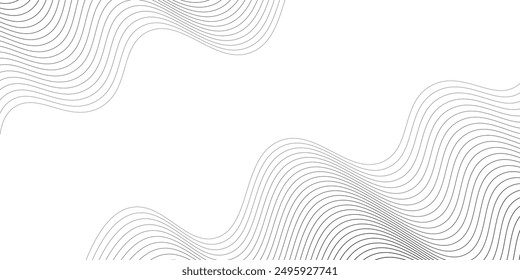 Schwarze weiße abstrakte Hintergrundwellenlinie. Vektorillustration.
